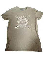 Vorschaubild 1 von Damen T-Shirt Totenkopf Strass Gr. 36 Braun Casual Shirt