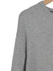 Vorschaubild 3 von Pullover Herren Grau Melange Baumwolle XXL V-Ausschnitt