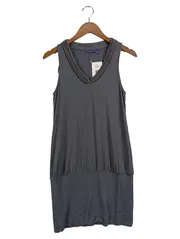 Vorschaubild 1 von MEXX Damen Freizeitkleid Gr. L Grau Pailletten V-Ausschnitt Ärmellos