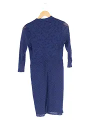 Vorschaubild 2 von Damen Freizeitkleid Gr. 36/S Blau Punkte Elegant Wickeloptik