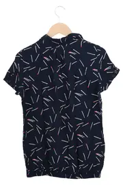 Vorschaubild 2 von Damen Bluse Gr. 36/S Blau Grafisches Muster Viskose Casual