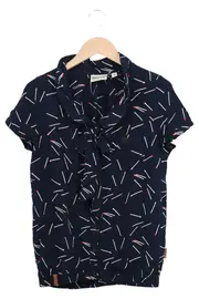 Vorschaubild 1 von Damen Bluse Gr. 36/S Blau Grafisches Muster Viskose Casual