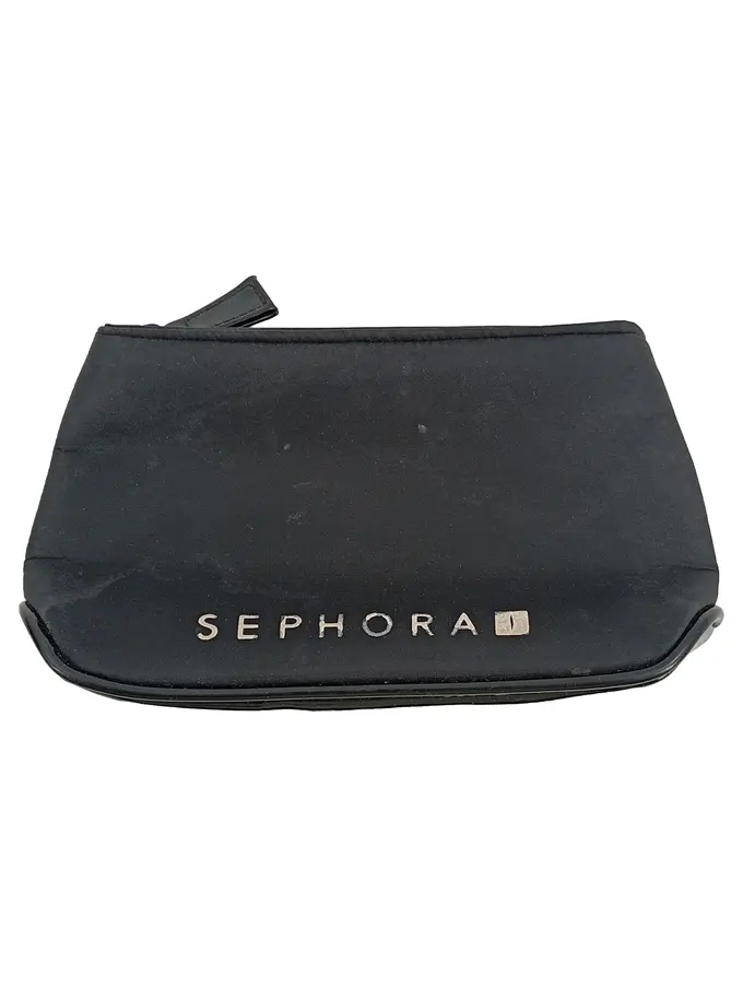 POFULL Kosmetiktasche Aus Leinen – Schwarz, Mit Diamanten-Muster – 23,4 X 17,3 Cm