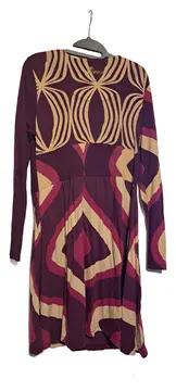 Vorschaubild 3 von Damen Freizeitkleid Langarm Muster Lila Gr. 42;XL Farbenfroh
