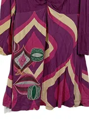 Vorschaubild 5 von Damen Freizeitkleid Langarm Muster Lila Gr. 42;XL Farbenfroh