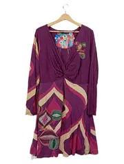 Vorschaubild 1 von Damen Freizeitkleid Langarm Muster Lila Gr. 42;XL Farbenfroh