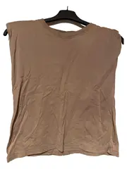 Vorschaubild 1 von Damen Top ärmellos Gr. 36/S Braun Casual Baumwolle Rippstrick