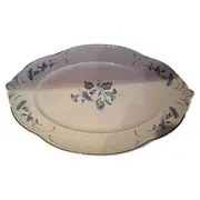 Vorschaubild 1 von Val Bleu Servierplatte 25cm Oval Blumenmuster Weiß Porzellan