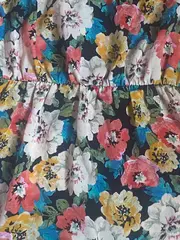 Vorschaubild 3 von Blumenmuster Sommerkleid Rüschen Damen Gr. 38 M Mehrfarbig