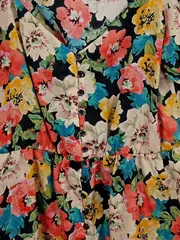 Vorschaubild 2 von Blumenmuster Sommerkleid Rüschen Damen Gr. 38 M Mehrfarbig