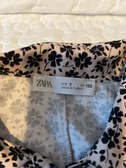 Vorschaubild 3 von Mädchen Bluse Gr. 122 Blumenmuster Beige Schwarz Langarm