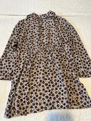 Vorschaubild 2 von Mädchen Bluse Gr. 122 Blumenmuster Beige Schwarz Langarm