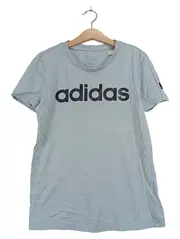 Vorschaubild 1 von Damen T-Shirt Blau Gr. 34/XS Sportlich Logo Print Freizeit Baumwolle