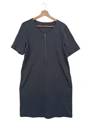 Vorschaubild 1 von Freizeitkleid Midikleid Damen Grau Gr. 40/L Baumwolle