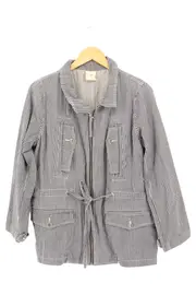 Vorschaubild 1 von Julie Fagerholt Leichte Jacke Damen 38/M Grau Gestreift Eule Pailletten