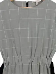 Vorschaubild 2 von Damen Freizeitkleid kariert Grau Gr. 36 S Kurzarm Casual