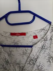 Vorschaubild 6 von Damen Bluse Gr. 40 L Weiß gemustert Casual Viskose Langarm