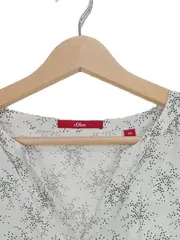 Vorschaubild 4 von Damen Bluse Gr. 40 L Weiß gemustert Casual Viskose Langarm