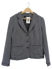 Vorschaubild 1 von Damen Blazer Gr. 40 Grau Gestreift Stretch Business Modern