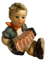 Vorschaubild 1 von Dekofigur Junge mit Akkordeon Mehrfarbig Keramik Nostalgisch