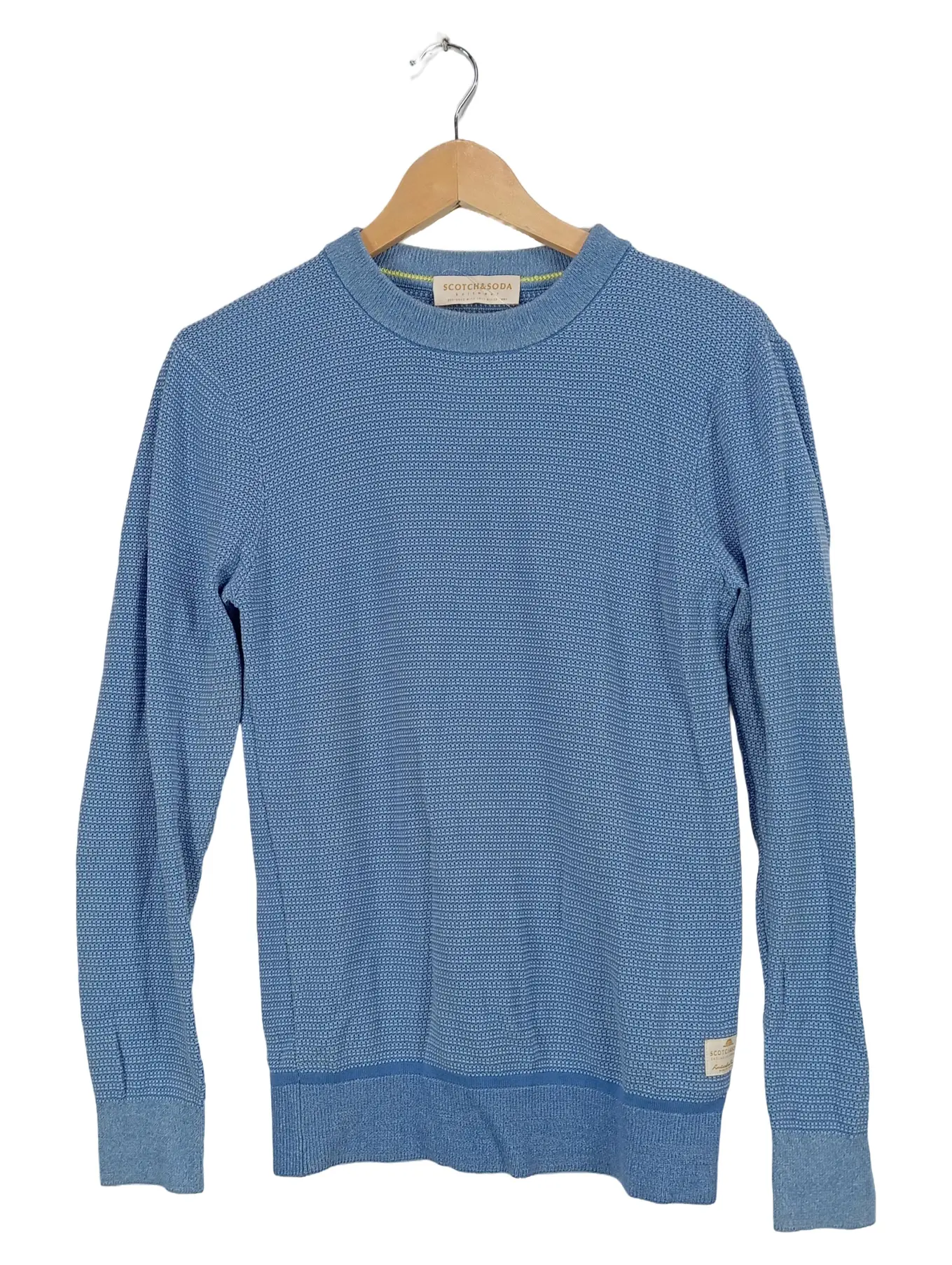 SCOTCH & SODA Herren Strickpullover Gr. S Blau Baumwolle Casual