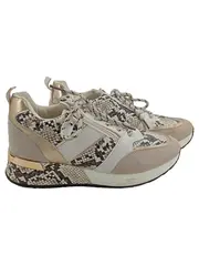 Vorschaubild 1 von Damen Sneaker Low Schlangenmuster Beige Gold Gr. 38 Wedge