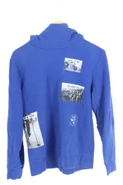 Vorschaubild 1 von Kinder Kapuzenpullover Gr. 176 Blau Hoodie Casual Schriftzug