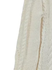 Vorschaubild 3 von Kinder Strickjacke Gr. 122 Zopfstrick Fellbesatz Weiß
