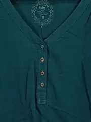 Vorschaubild 3 von EDC Damen Bluse Langarm Petrol Gr. 34/XS Casual Viskose Shirt