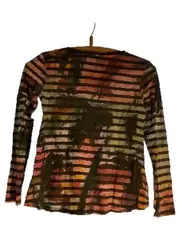 Vorschaubild 2 von Kinder Langarmshirt Gr. 140 Mehrfarbig Gestreift Pailletten Casual