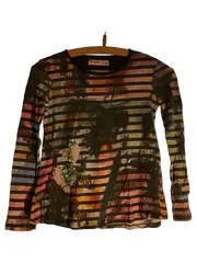 Vorschaubild 1 von Kinder Langarmshirt Gr. 140 Mehrfarbig Gestreift Pailletten Casual