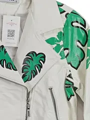Vorschaubild 3 von Damen Lederjacke Gr. 38/M Blattmuster Mehrfarbig Modern
