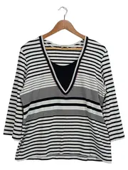 Vorschaubild 2 von Damen Langarmshirt Gr. 44/XXL Maritim Gestreift Mehrfarbig