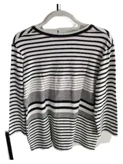 Vorschaubild 3 von Damen Langarmshirt Gr. 44/XXL Maritim Gestreift Mehrfarbig