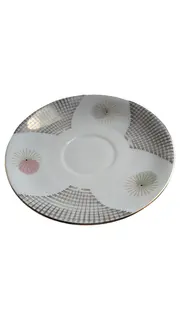 Vorschaubild 1 von Untertasse Teller Retro Weiß Grafisch Porzellan