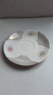 Vorschaubild 2 von Untertasse Teller Retro Weiß Grafisch Porzellan