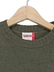 Vorschaubild 2 von Strickkleid Mädchen Gr. 134 Oliv Kurzarm Lochmuster