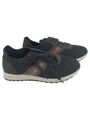 Vorschaubild 1 von Damen Sneaker Sportschuhe Gr. 38 Schwarz Freizeit Mesh Metallic