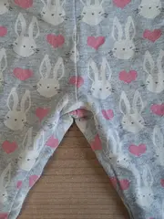 Vorschaubild 2 von Baby Mädchen Leggings Hasen Herzmuster Gr. 16 Baumwolle Casual