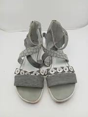 Vorschaubild 2 von Damen Sandalen Grau Gr. 36 Casual Modern Reißverschluss