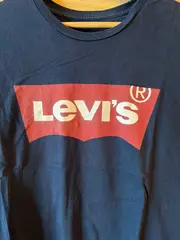 Vorschaubild 2 von Herren T-Shirt Logo-Print Navy Blau Gr. L Batwing