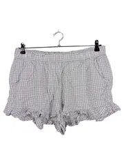 Vorschaubild 1 von Karierte Shorts Damen Lila Rüschen Gr. XL
