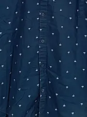 Vorschaubild 3 von Herren Freizeithemd Slim Fit Gr. M Blau Palmen Kurzarm