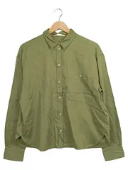 Vorschaubild 1 von Hemdbluse Damen Gr. 36/S Oliv Casual Baumwolle Langarm