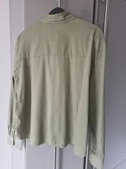 Vorschaubild 4 von Hemdbluse Damen Gr. 36/S Oliv Casual Baumwolle Langarm