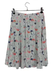 Vorschaubild 1 von EDC Damen A-Linienrock Gr. S Flamingo Muster Mehrfarbig Casual Baumwolle