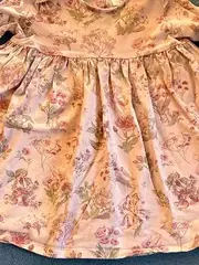 Vorschaubild 4 von Baby Mädchen Kleid Gr. 92 Blumenmuster Langarm Freizeitkleid Beige