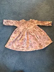 Vorschaubild 5 von Baby Mädchen Kleid Gr. 92 Blumenmuster Langarm Freizeitkleid Beige