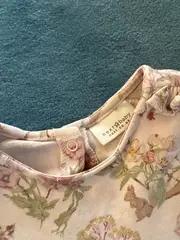 Vorschaubild 3 von Baby Mädchen Kleid Gr. 92 Blumenmuster Langarm Freizeitkleid Beige