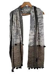 Vorschaubild 1 von Accessories Damen Schal Tuch Bohemian Ethno Muster Quasten Mehrfarbig
